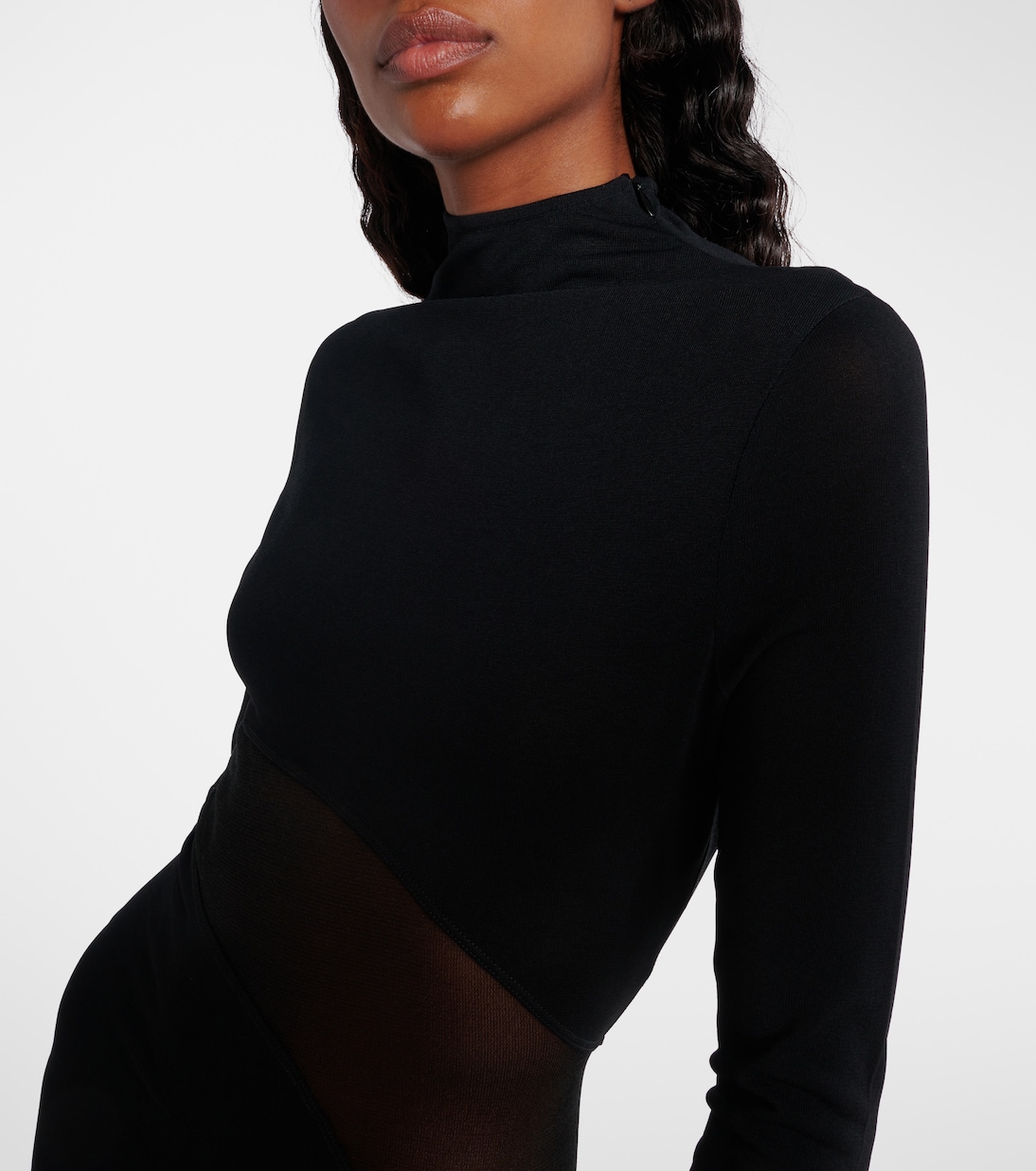 Paneled sheer mesh maxi dress | Alaïa