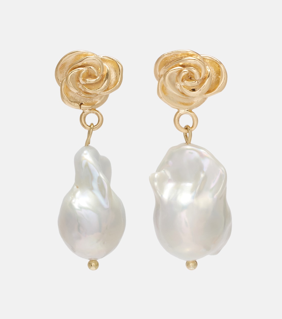 Baroque pearl gold-plated drop earrings | Magda Butrym