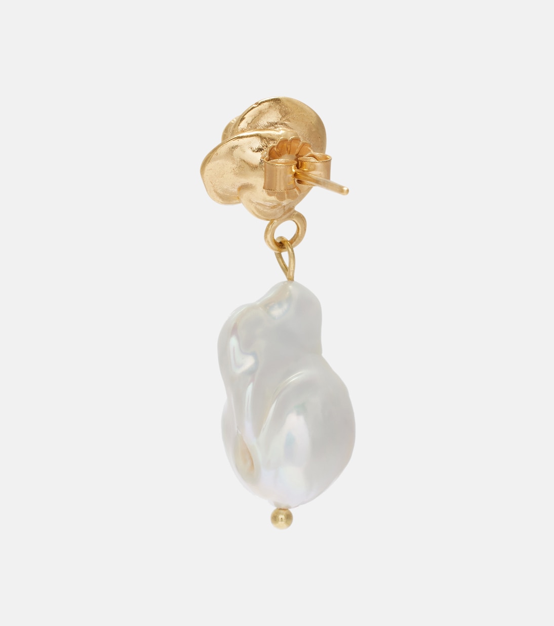 Baroque pearl gold-plated drop earrings | Magda Butrym