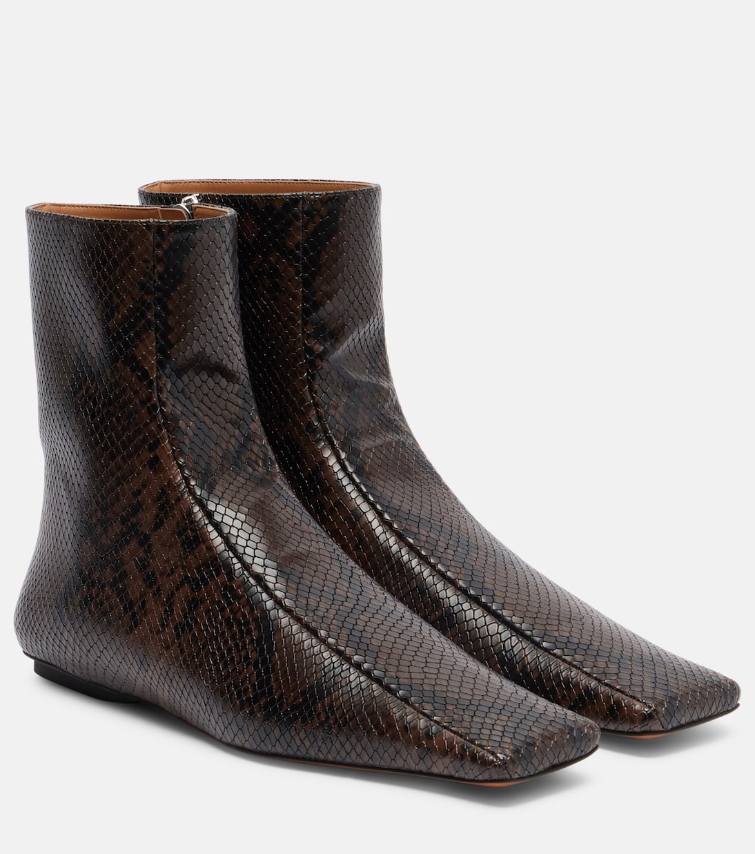 Snake-effect faux leather ankle boots | Stella McCartney