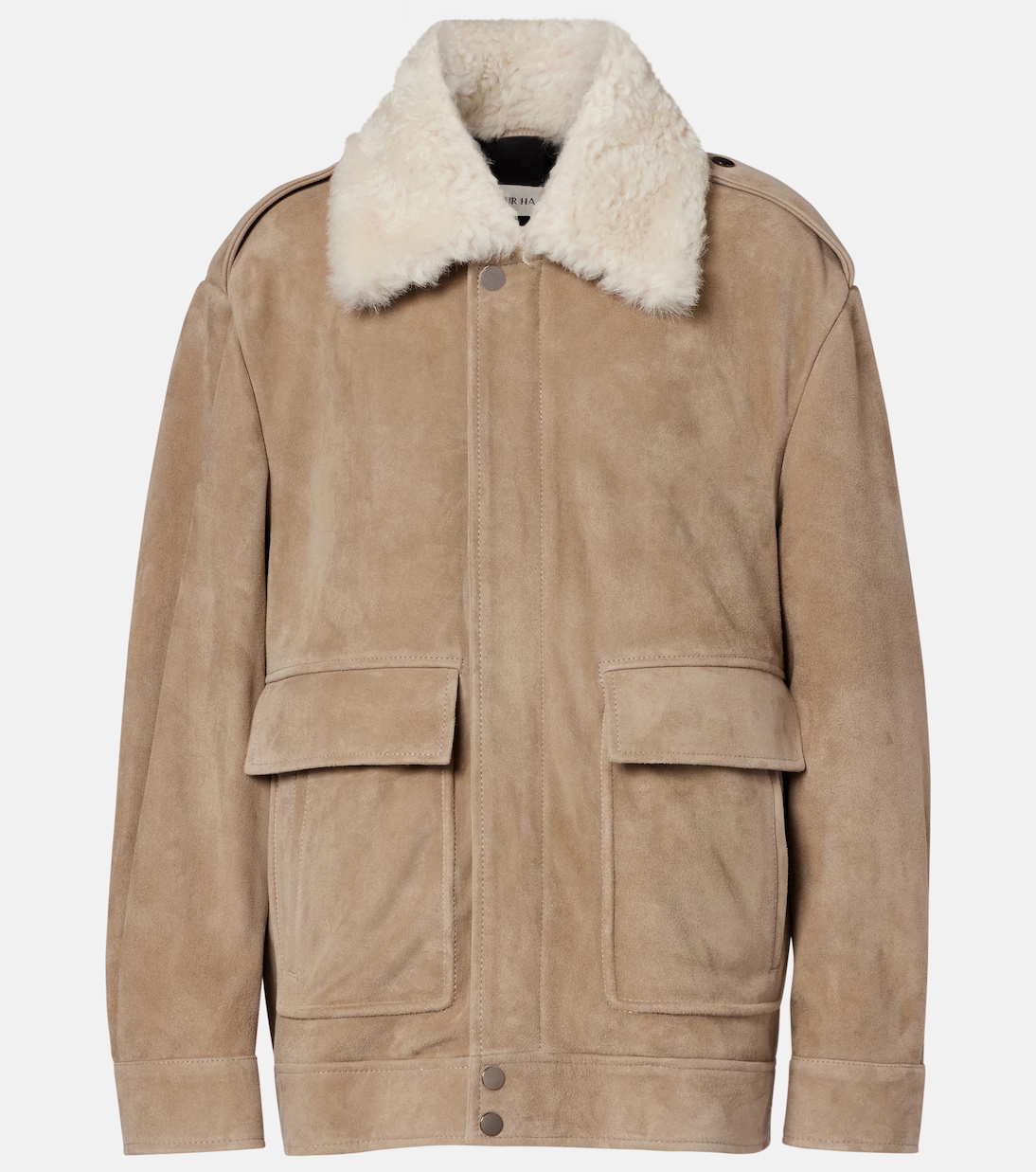 Drey shearling-trimmed suede jacket | Nour Hammour