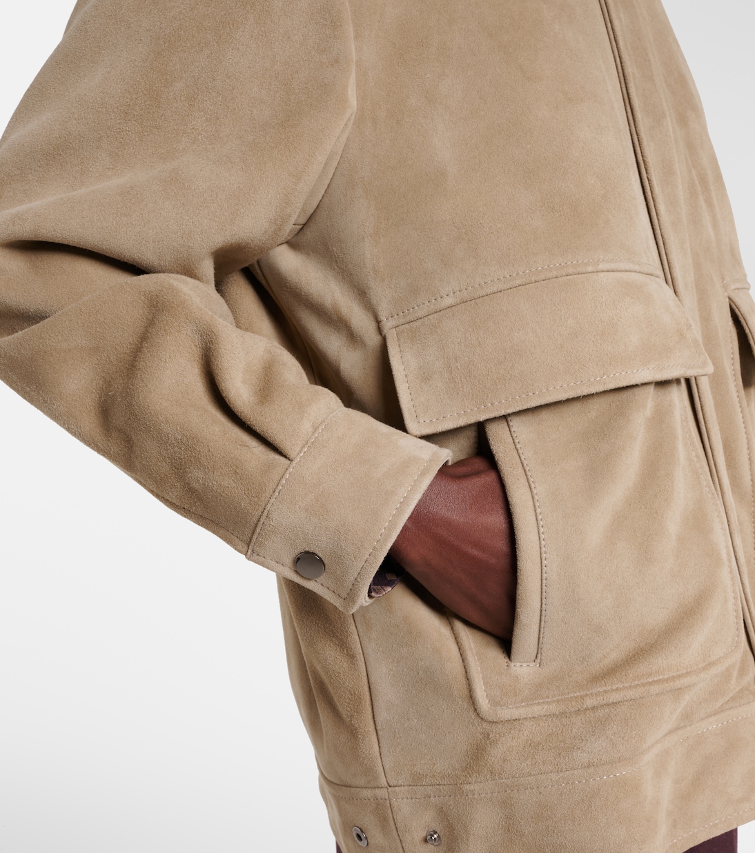 Jacke Drey aus Veloursleder mit Shearling | Nour Hammour