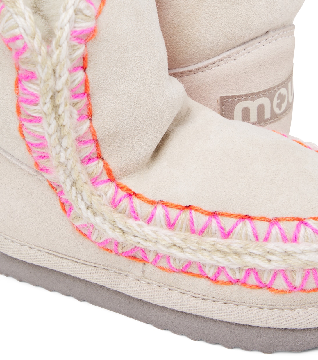 Embroidered shearling-lined suede boots | Mou Kids