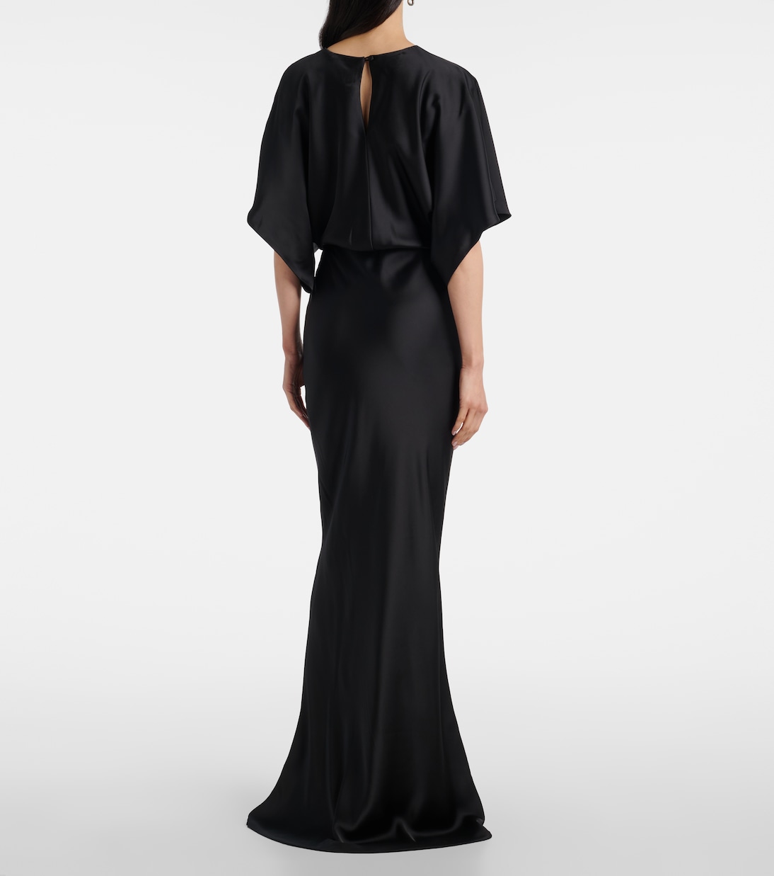 Vestido de fiesta Obie de satén drapeado | Norma Kamali