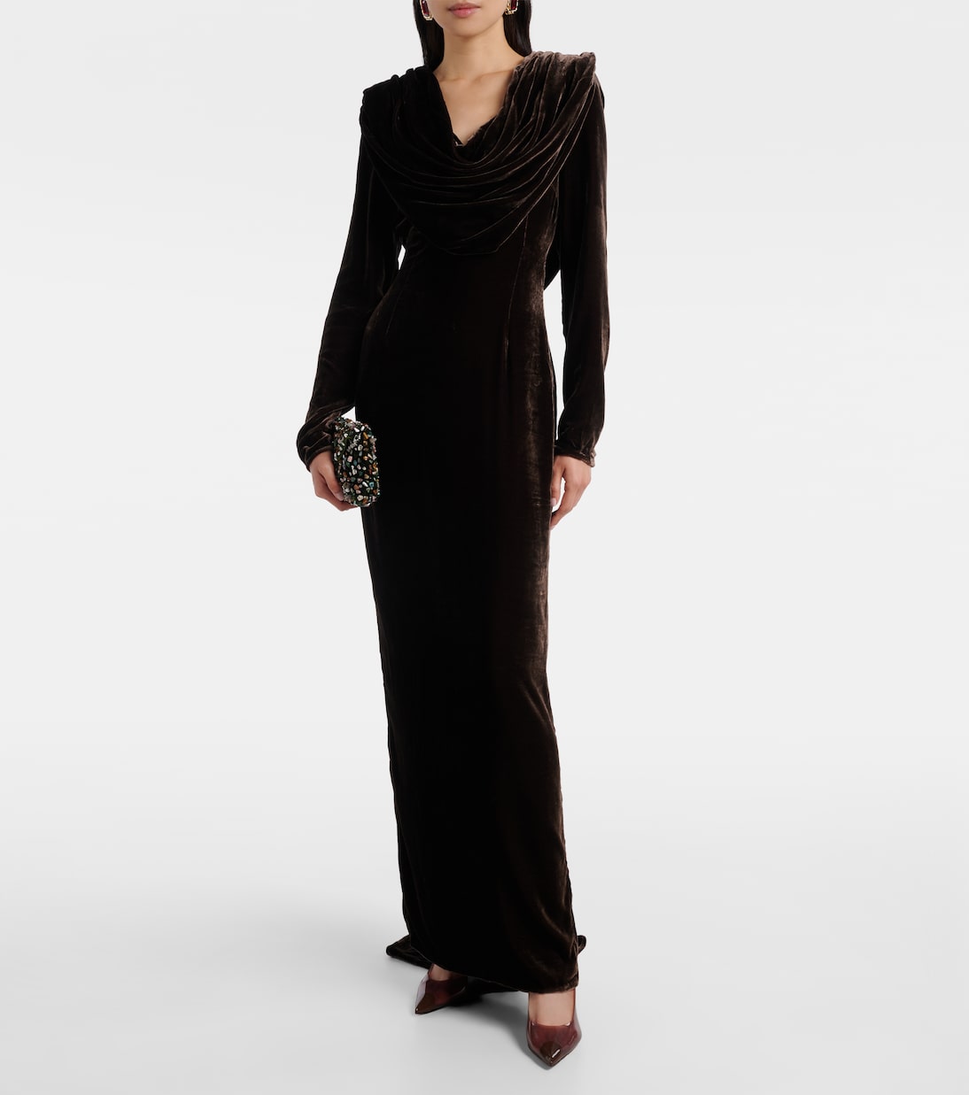 Draped velvet gown | Rotate