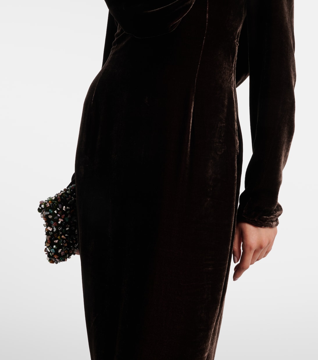 Draped velvet gown | Rotate