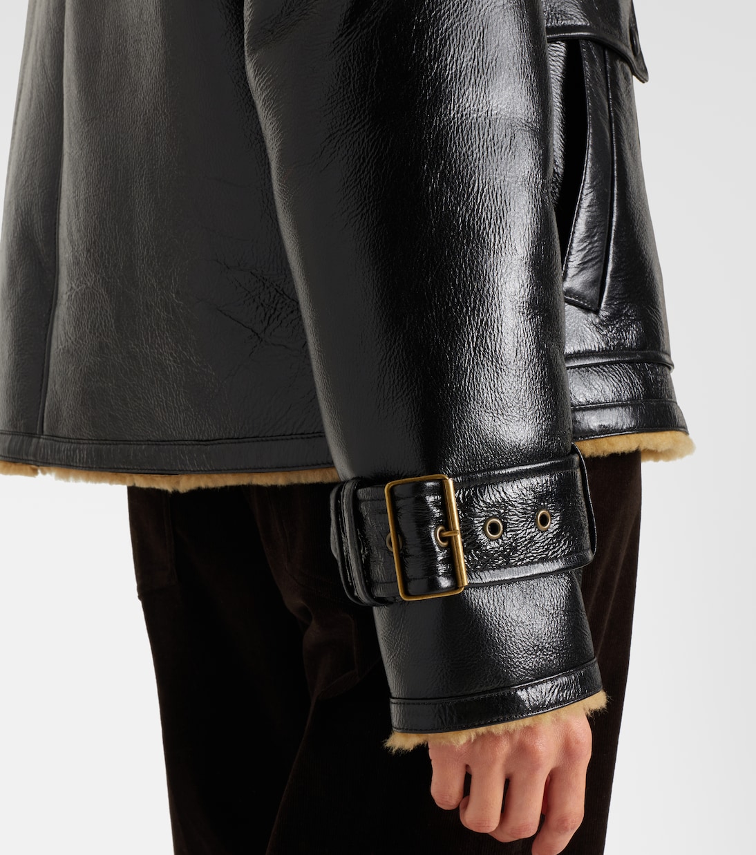 Chaqueta Danika de piel con borrego | Veronica Beard