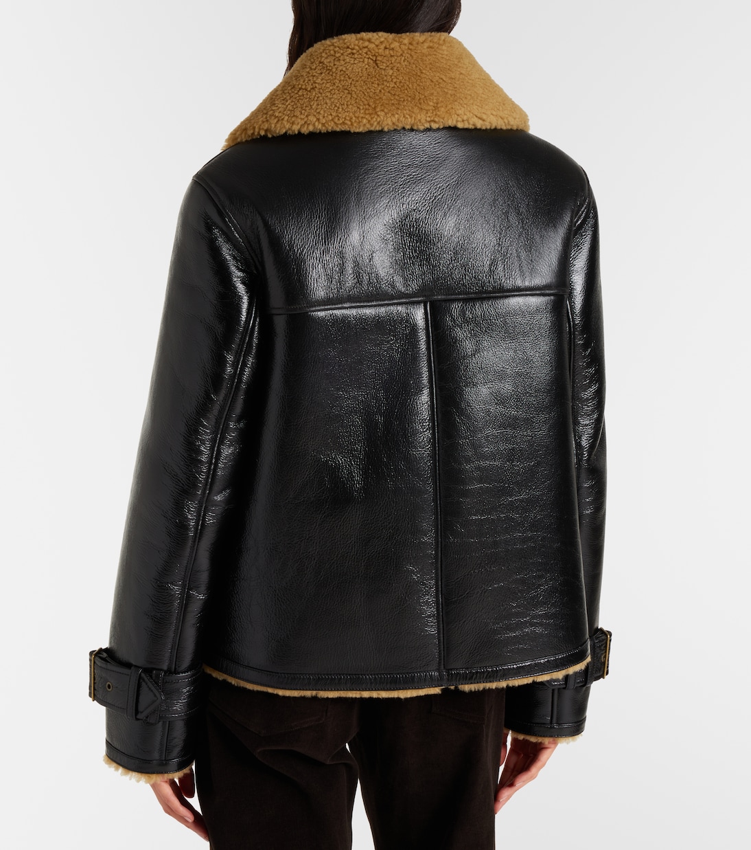 Chaqueta Danika de piel con borrego | Veronica Beard