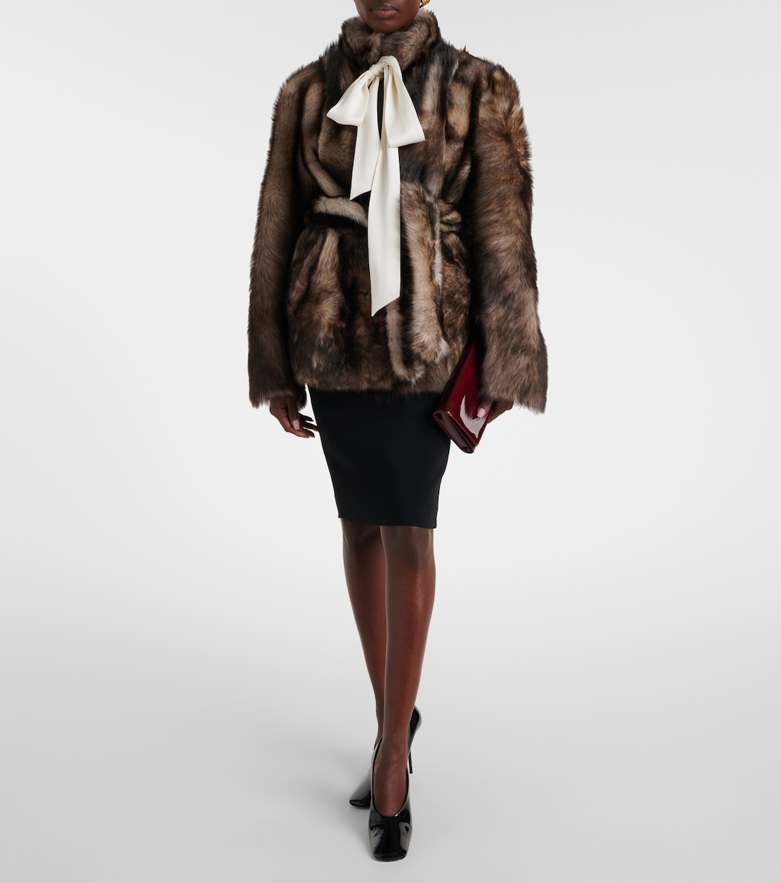 Elsa shearling wrap coat | Nour Hammour