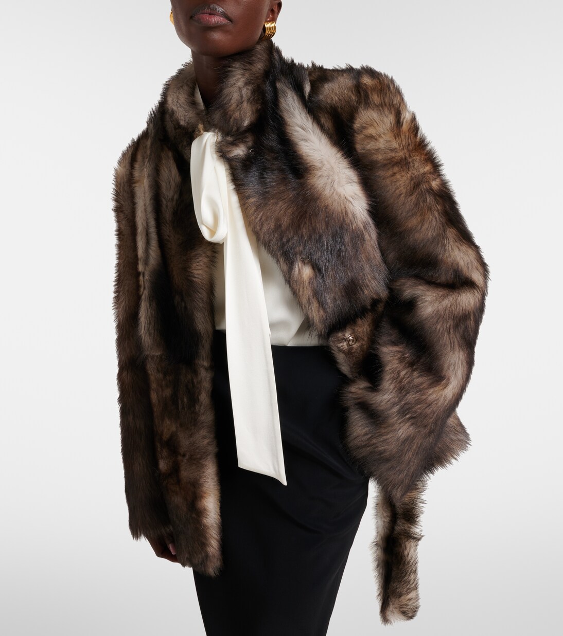 Elsa shearling wrap coat | Nour Hammour