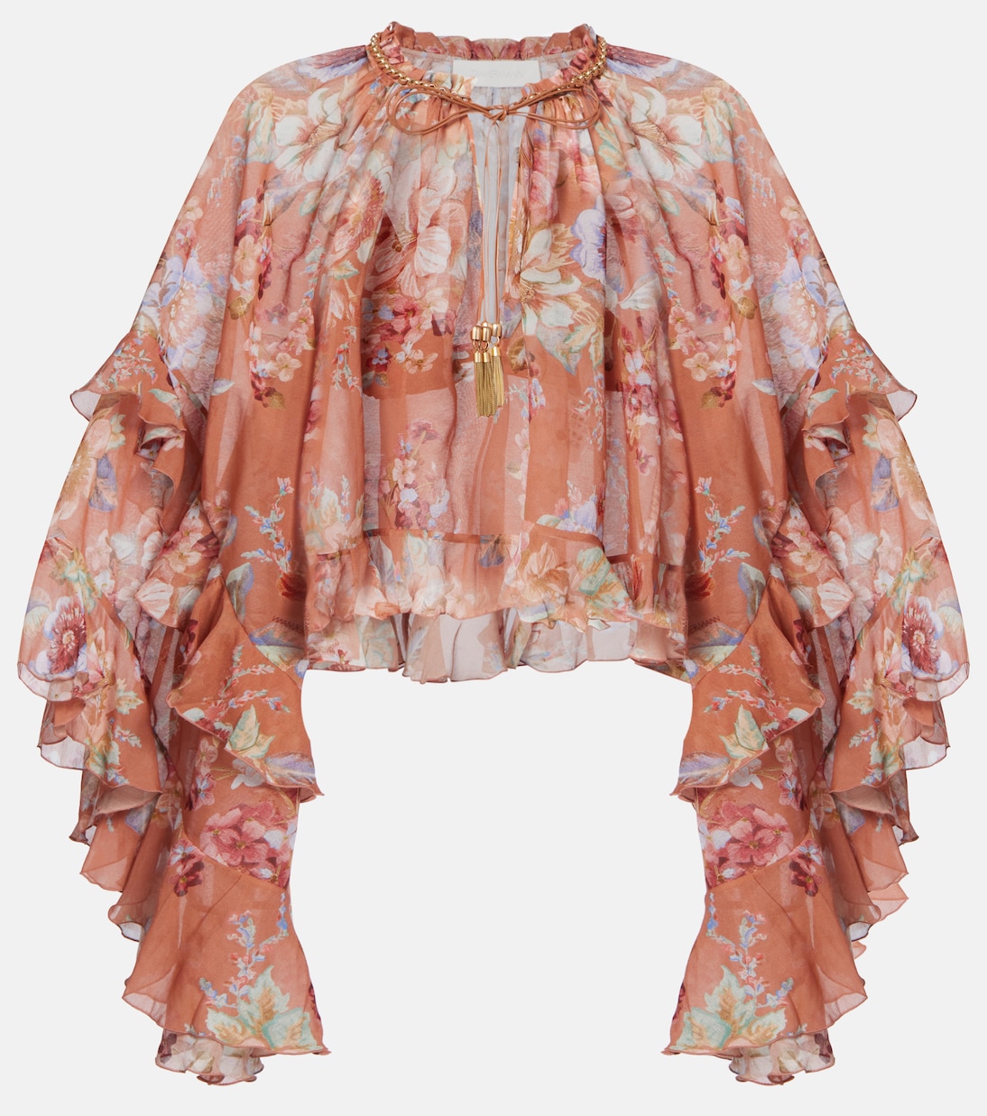 Awaken floral cotton and silk blouse | Zimmermann