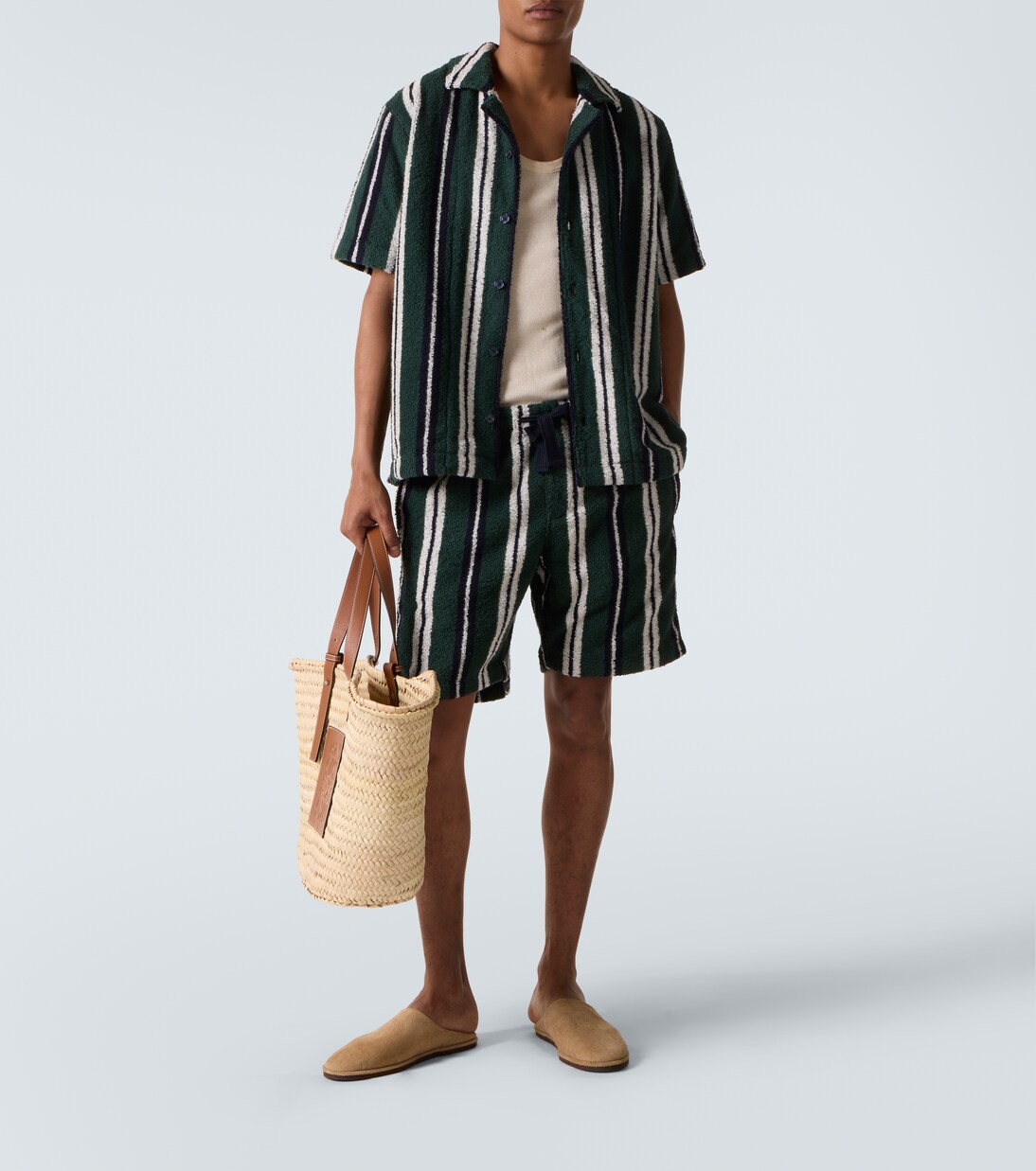 Trevone striped cotton-blend terry shorts | Orlebar Brown