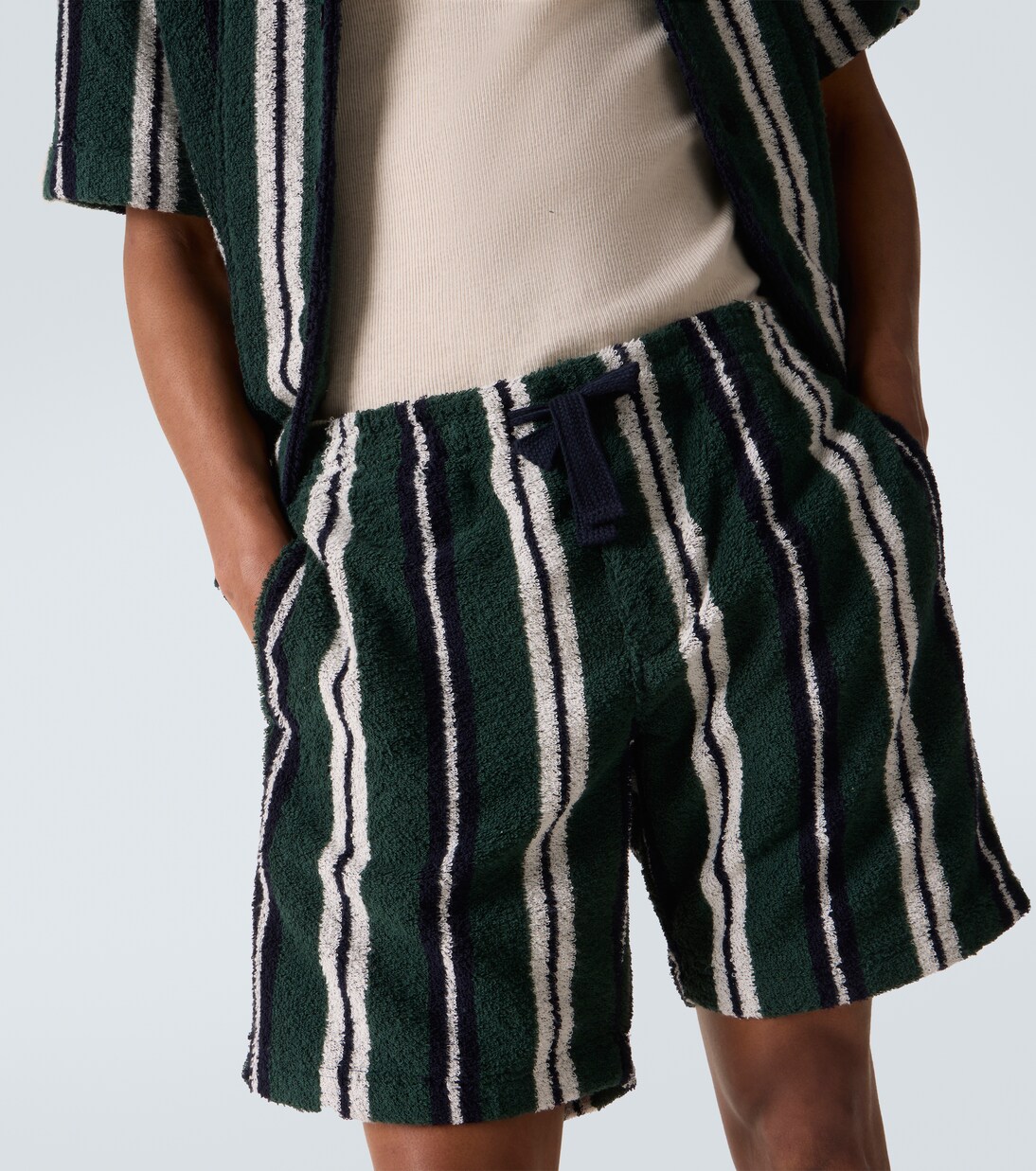 Trevone striped cotton-blend terry shorts | Orlebar Brown