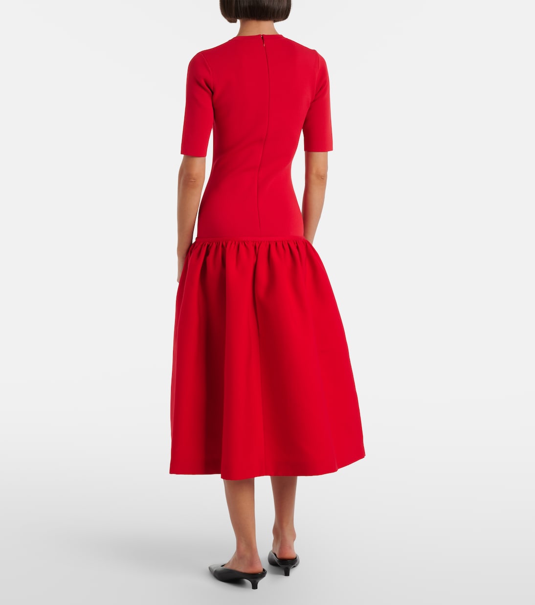 Vestido midi con péplum | Toteme