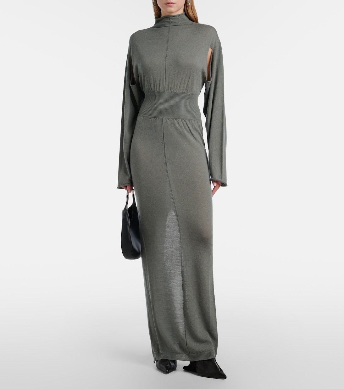 Con virgin wool maxi dress | Rick Owens