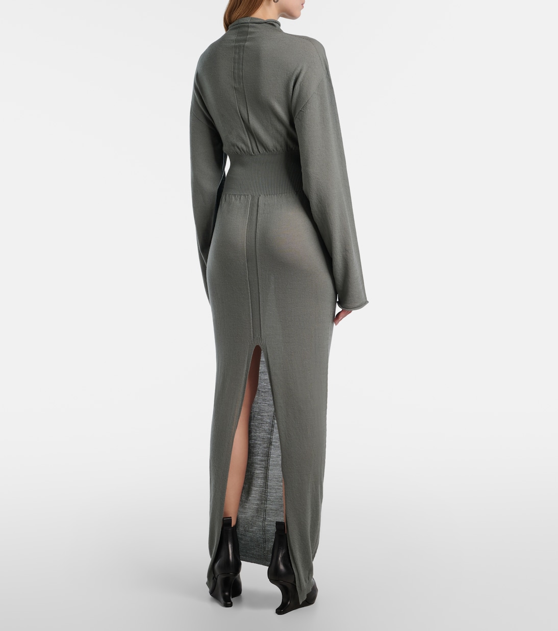 Con virgin wool maxi dress | Rick Owens
