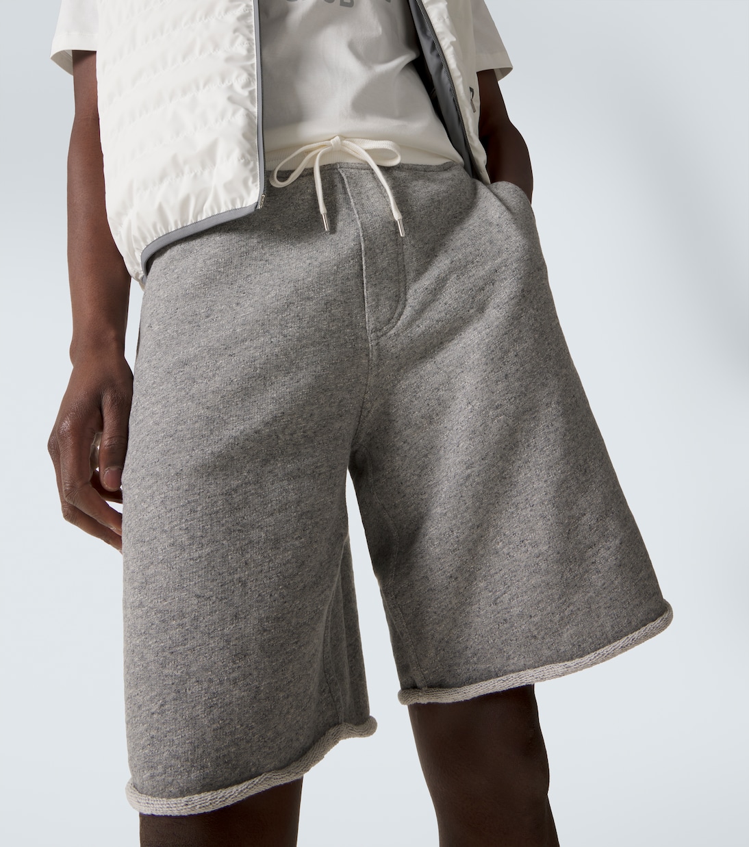 Cotton and linen jersey shorts | Brunello Cucinelli