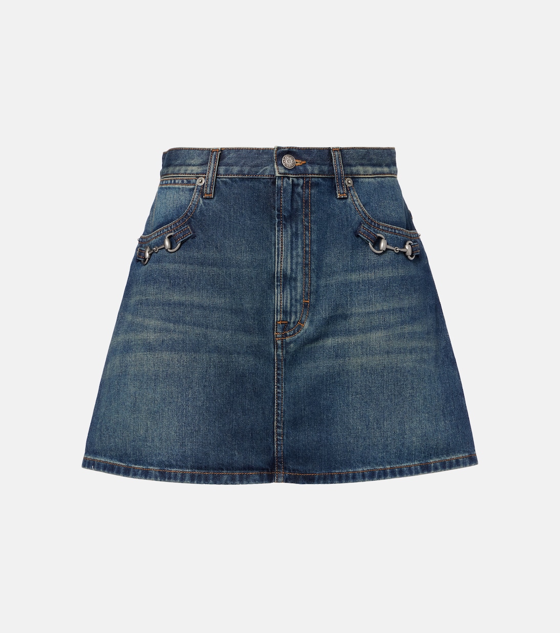 Horsebit denim miniskirt | Gucci