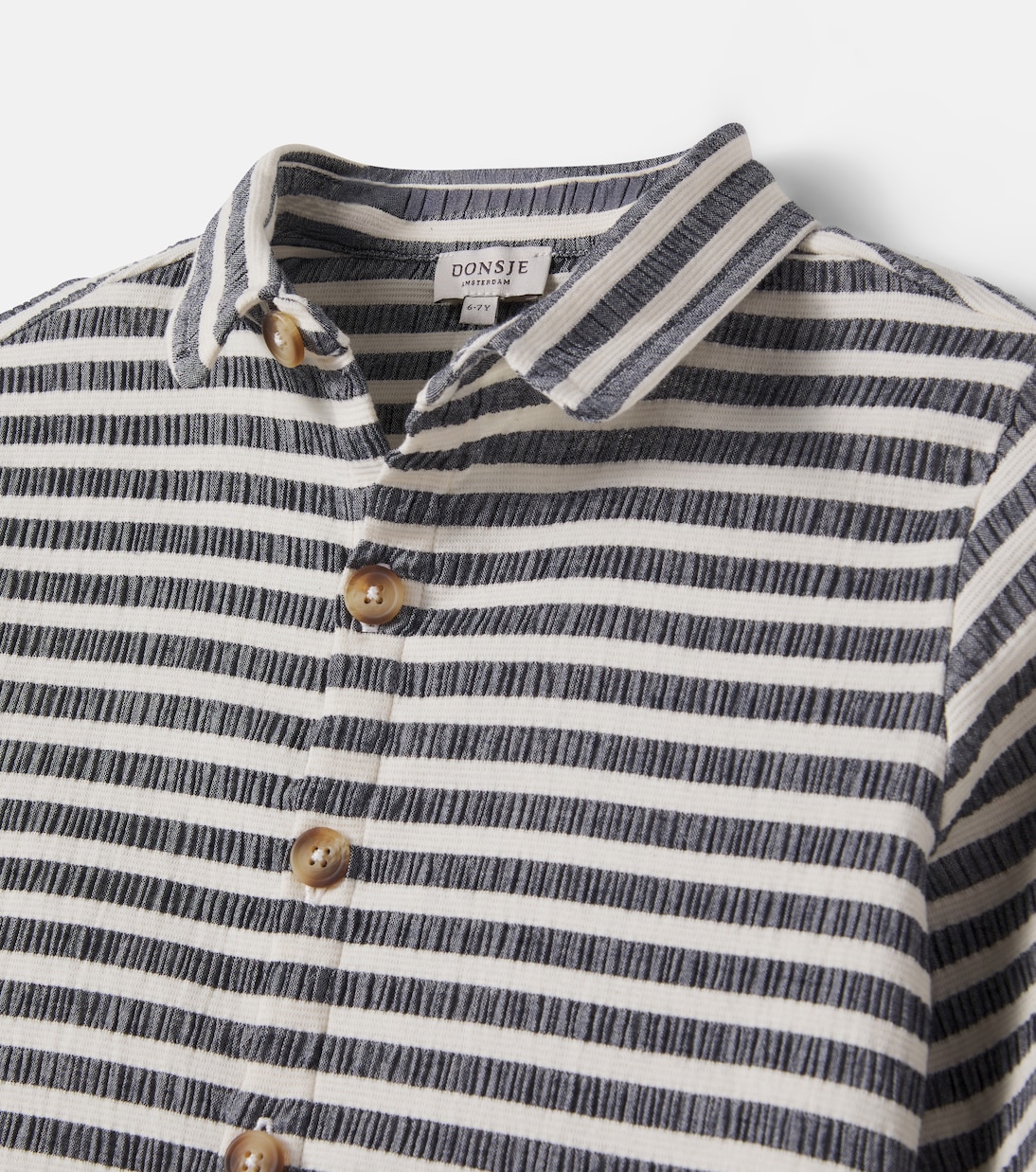 Leom striped cotton-blend shirt | Donsje