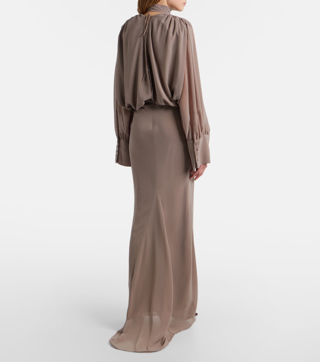 Scarf-detail maxi dress | Rotate