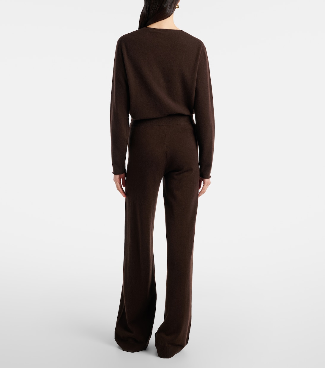 بنطلون واسع من الصوف والكشمير | Jardin des Orangers