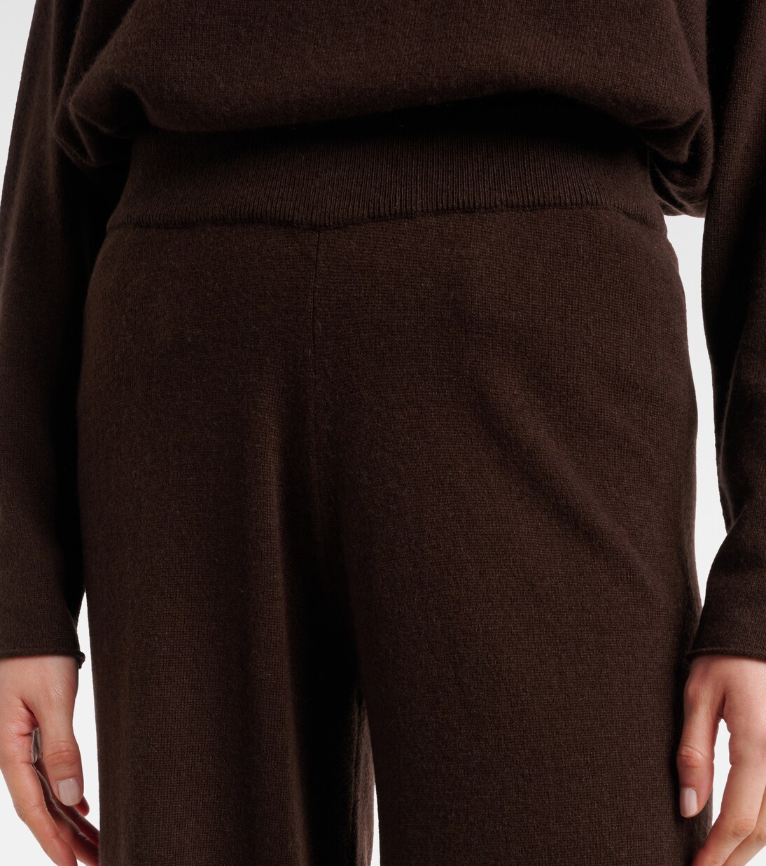 بنطلون واسع من الصوف والكشمير | Jardin des Orangers