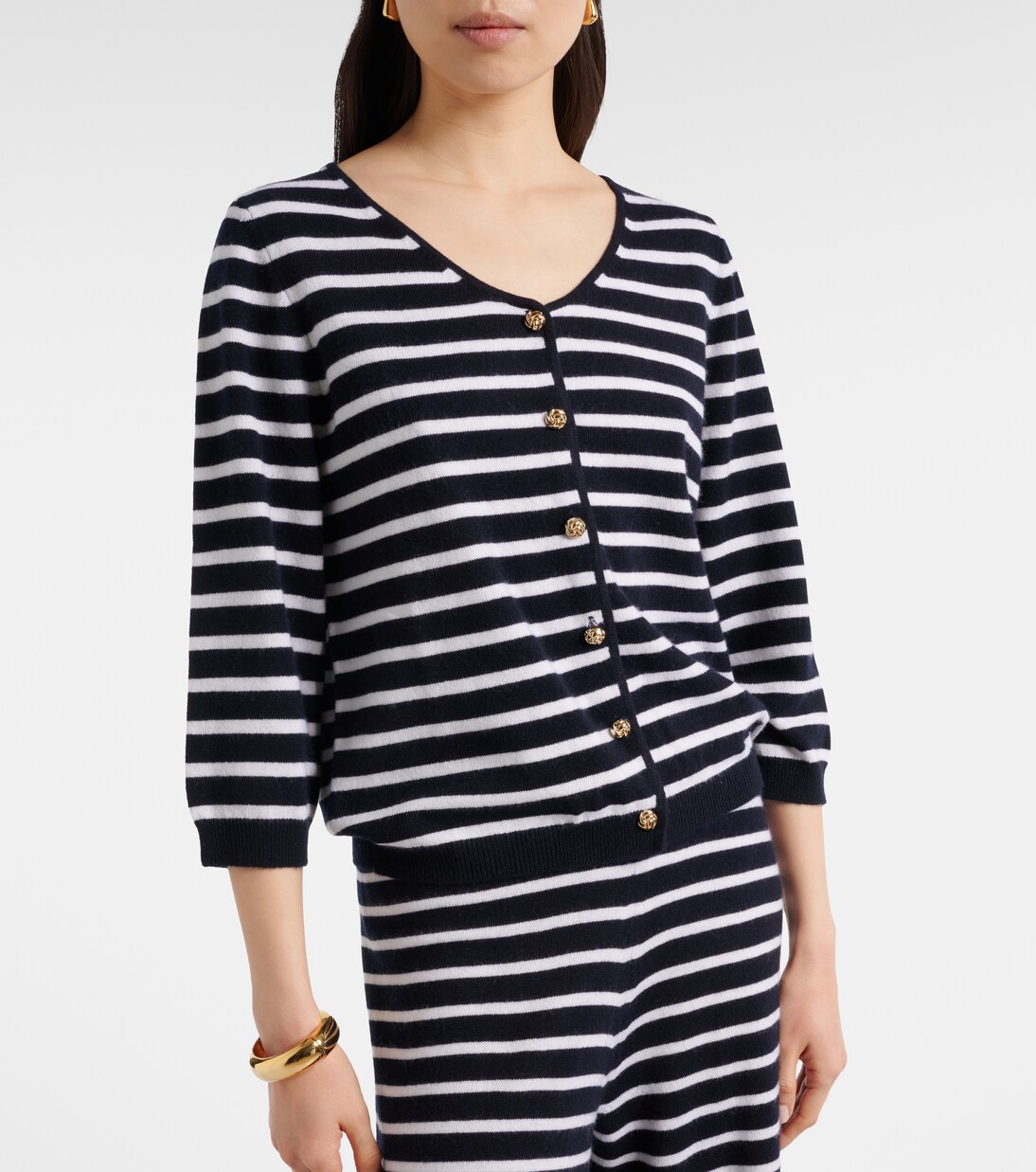Striped cashmere cardigan | Jardin des Orangers