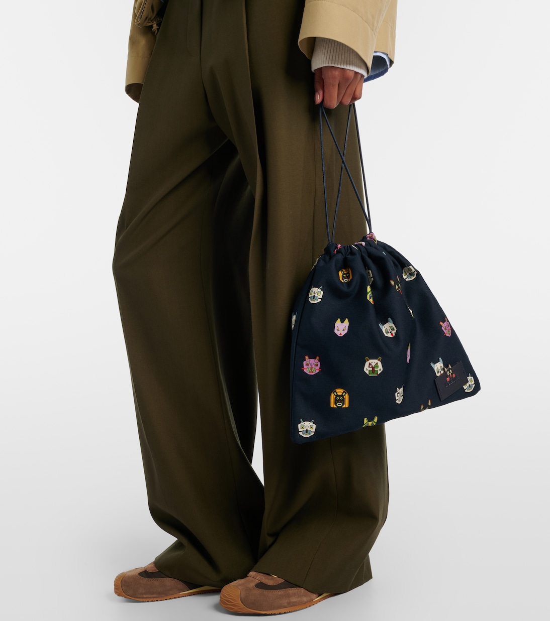 x Louis Wain Cats Small canvas pouch | Loewe