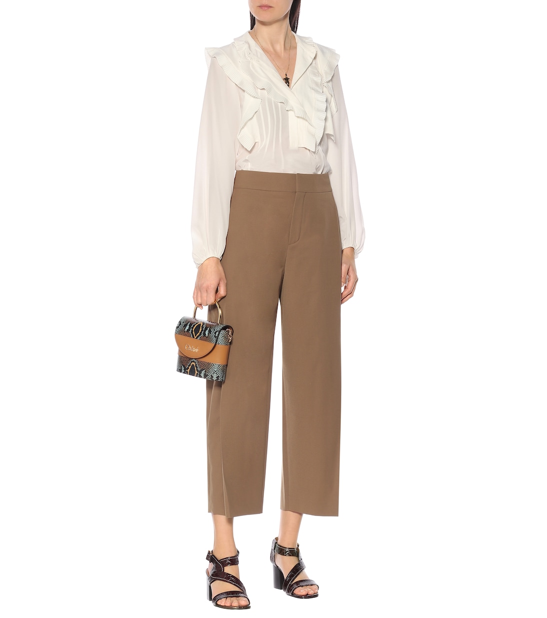 Candice croc-effect leather sandals | Chloé