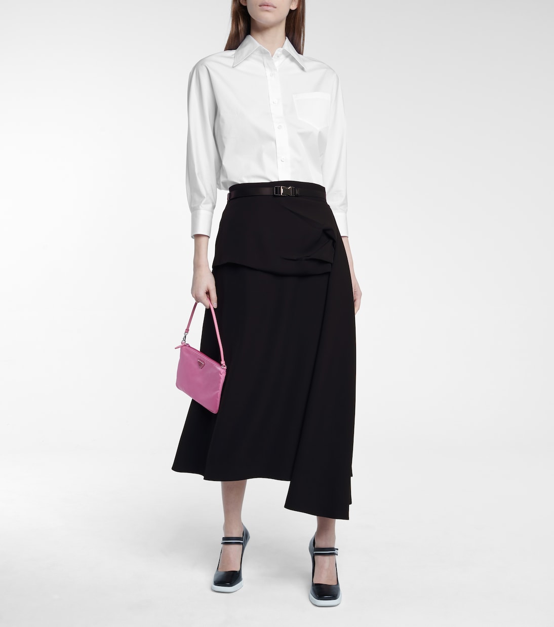 Jupe midi en crêpe | Prada