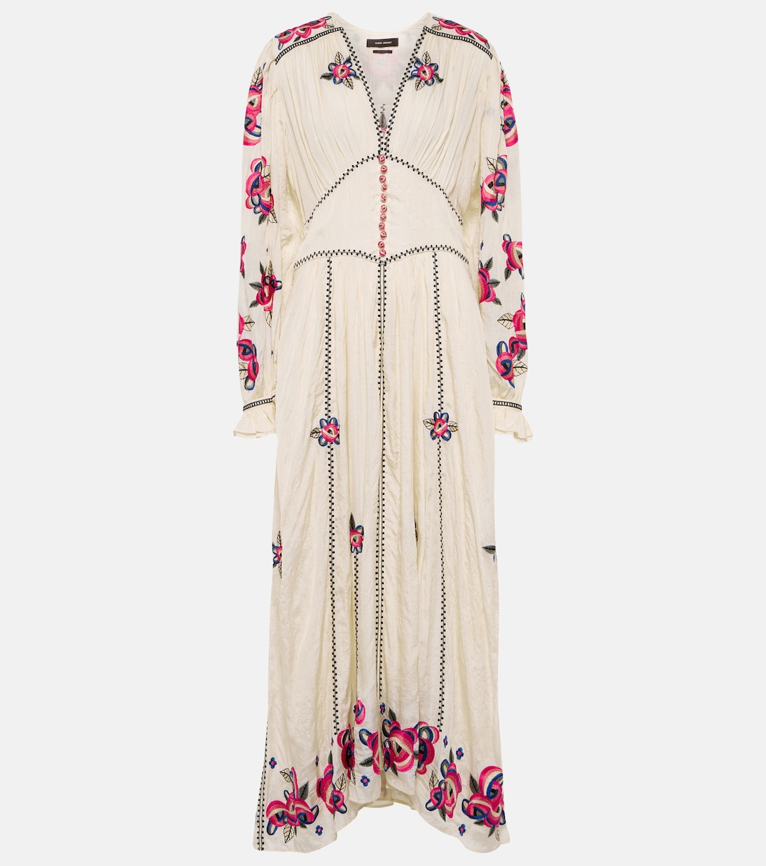 Robe longue Moyrae en soie à fleurs | Isabel Marant