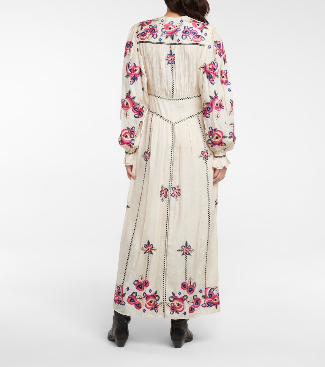 Robe longue Moyrae en soie à fleurs | Isabel Marant
