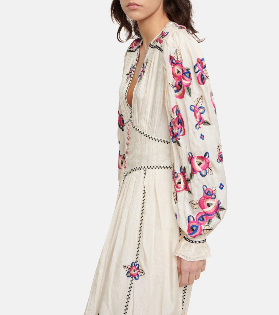 Robe longue Moyrae en soie à fleurs | Isabel Marant