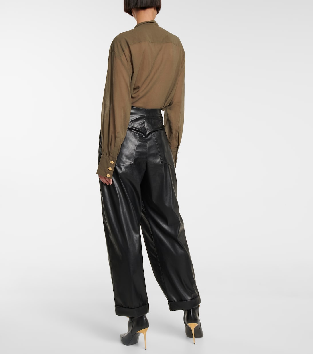 Paperbag-Hose aus Lederimitat | Balmain