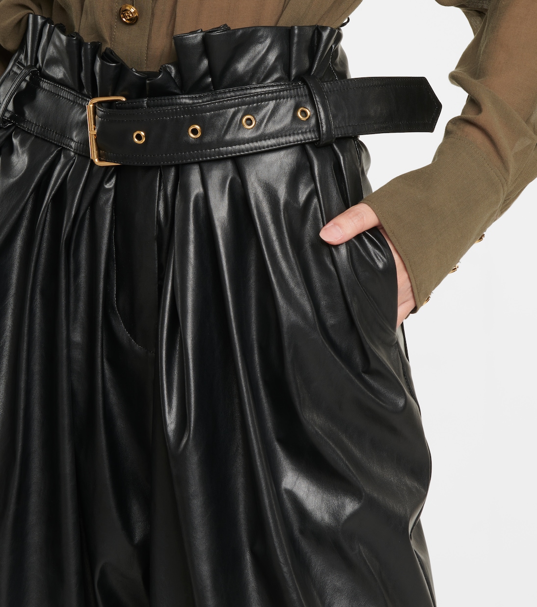 Paperbag-Hose aus Lederimitat | Balmain