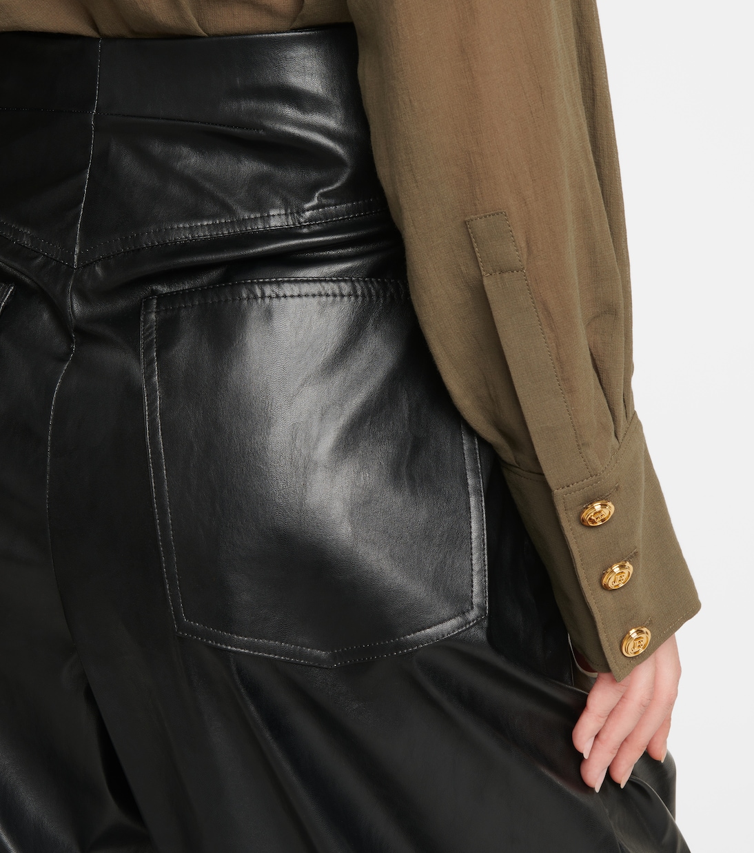 Paperbag-Hose aus Lederimitat | Balmain