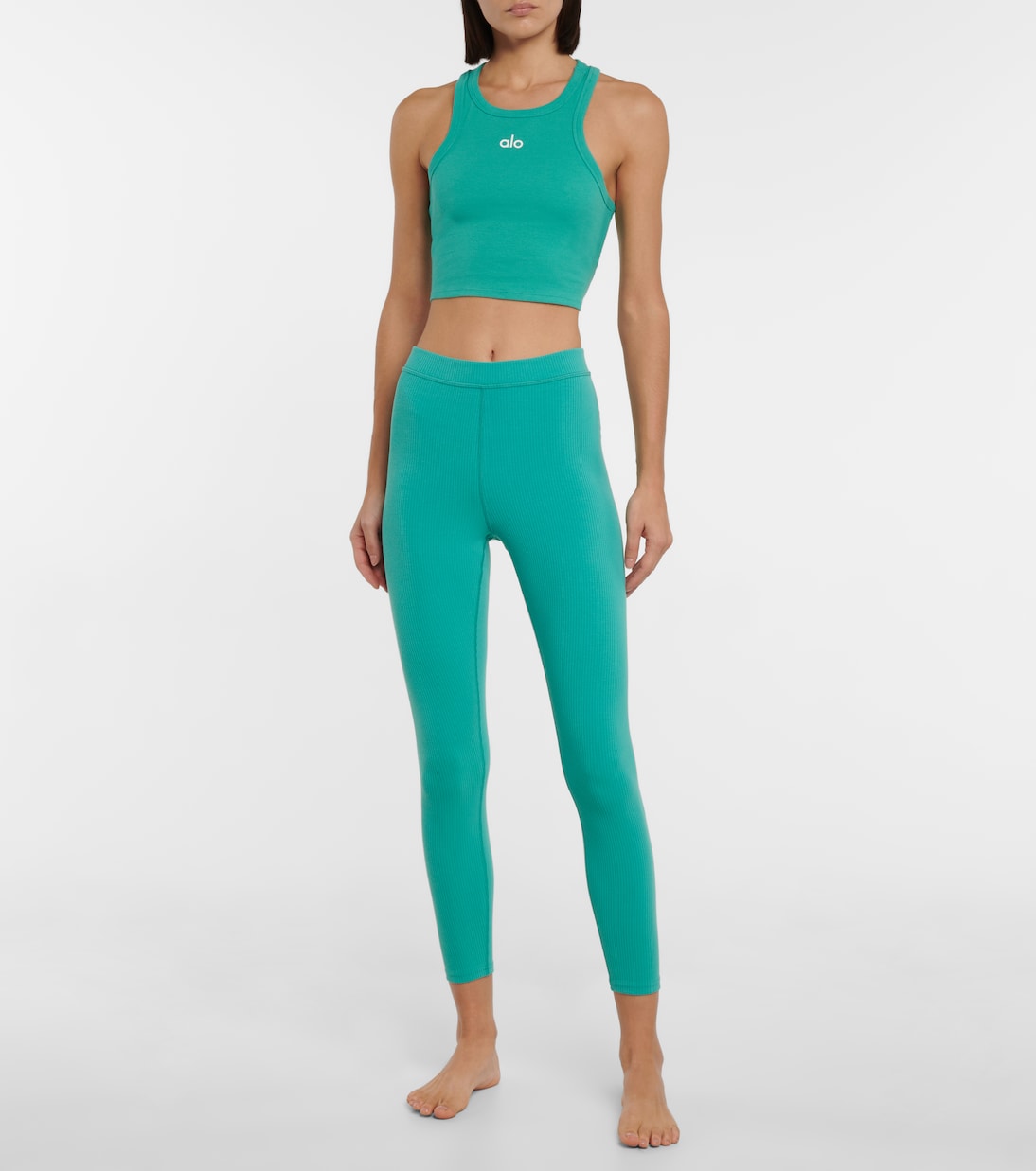 Blissful high-waisted ribbed leggings | Alo Yoga