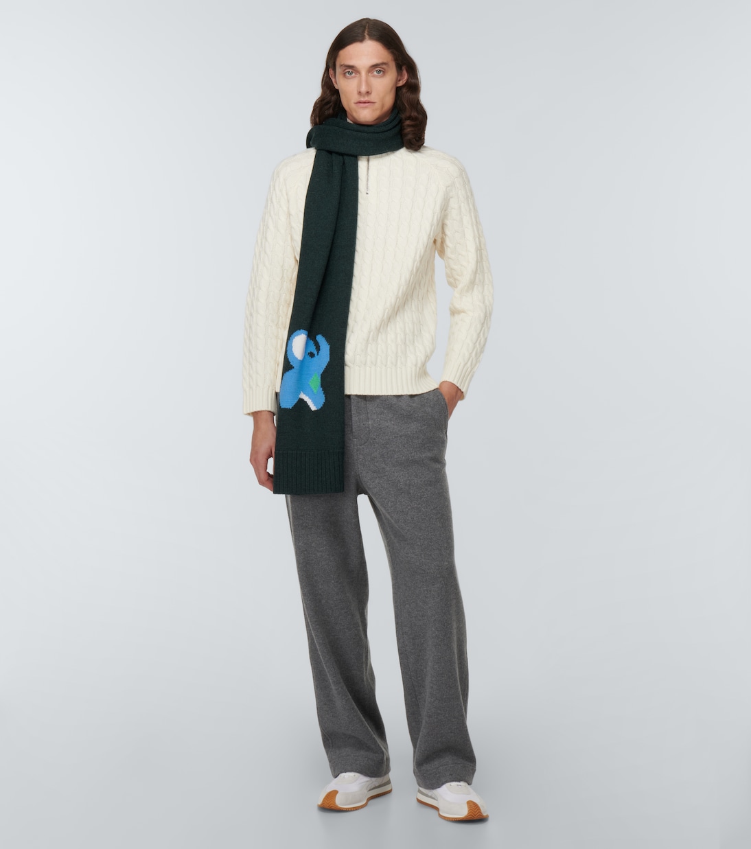 Sciarpa in lana con intarsio | JW Anderson