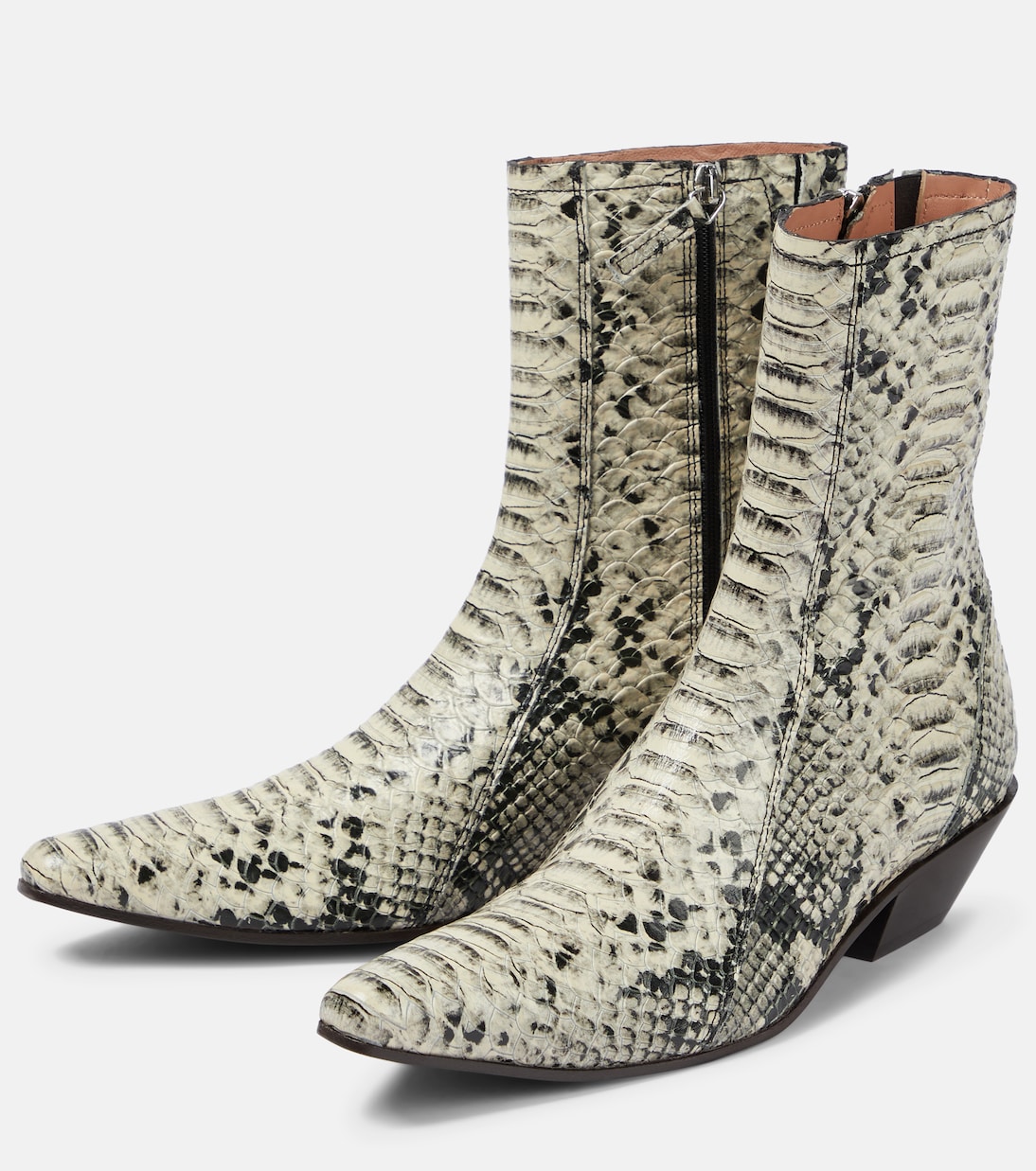 Botines de piel con efecto serpiente | Acne Studios