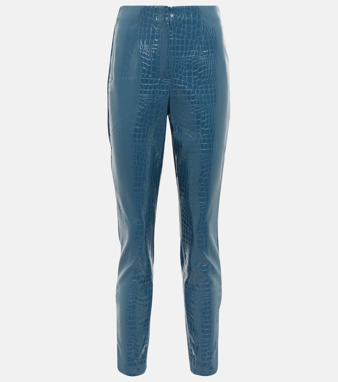 Croc-effect faux leather slim pants | Rotate