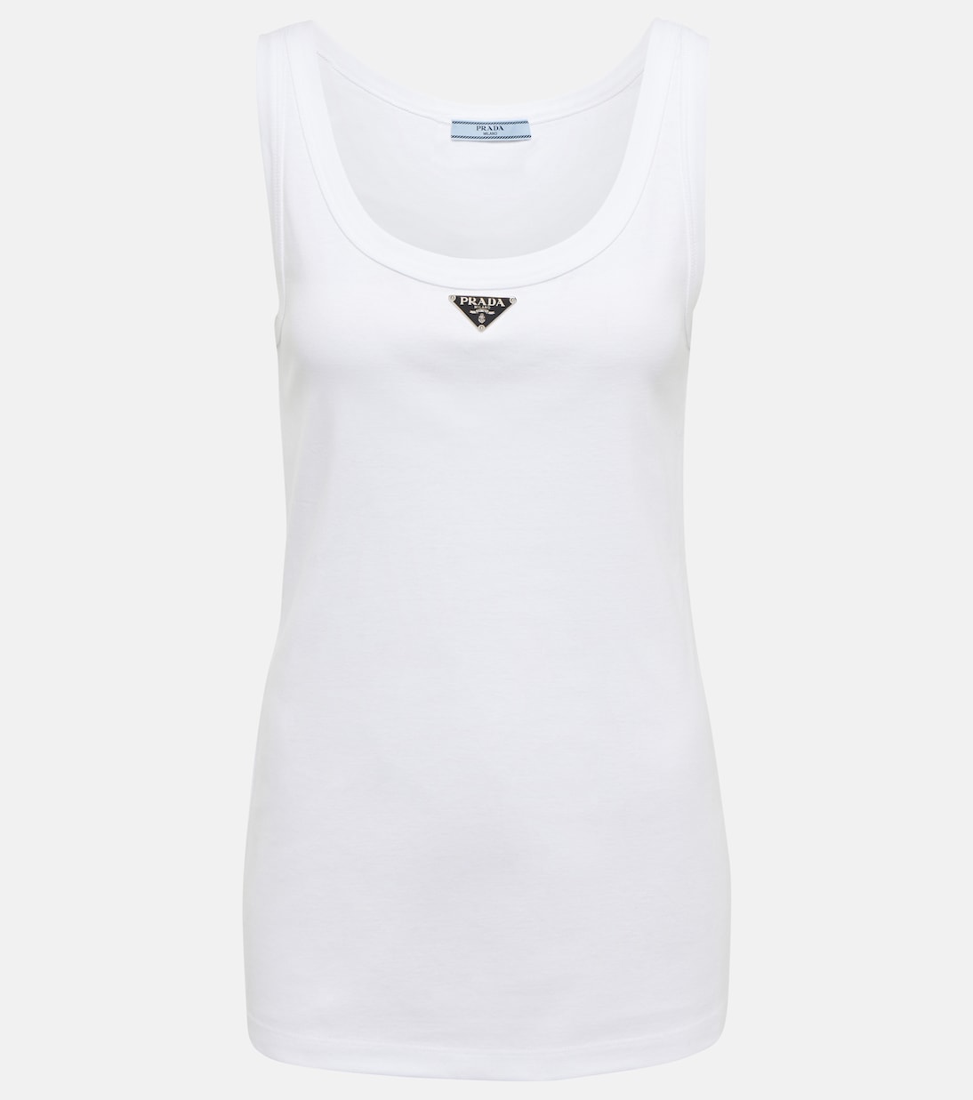 Tank top de algodón con logo | Prada