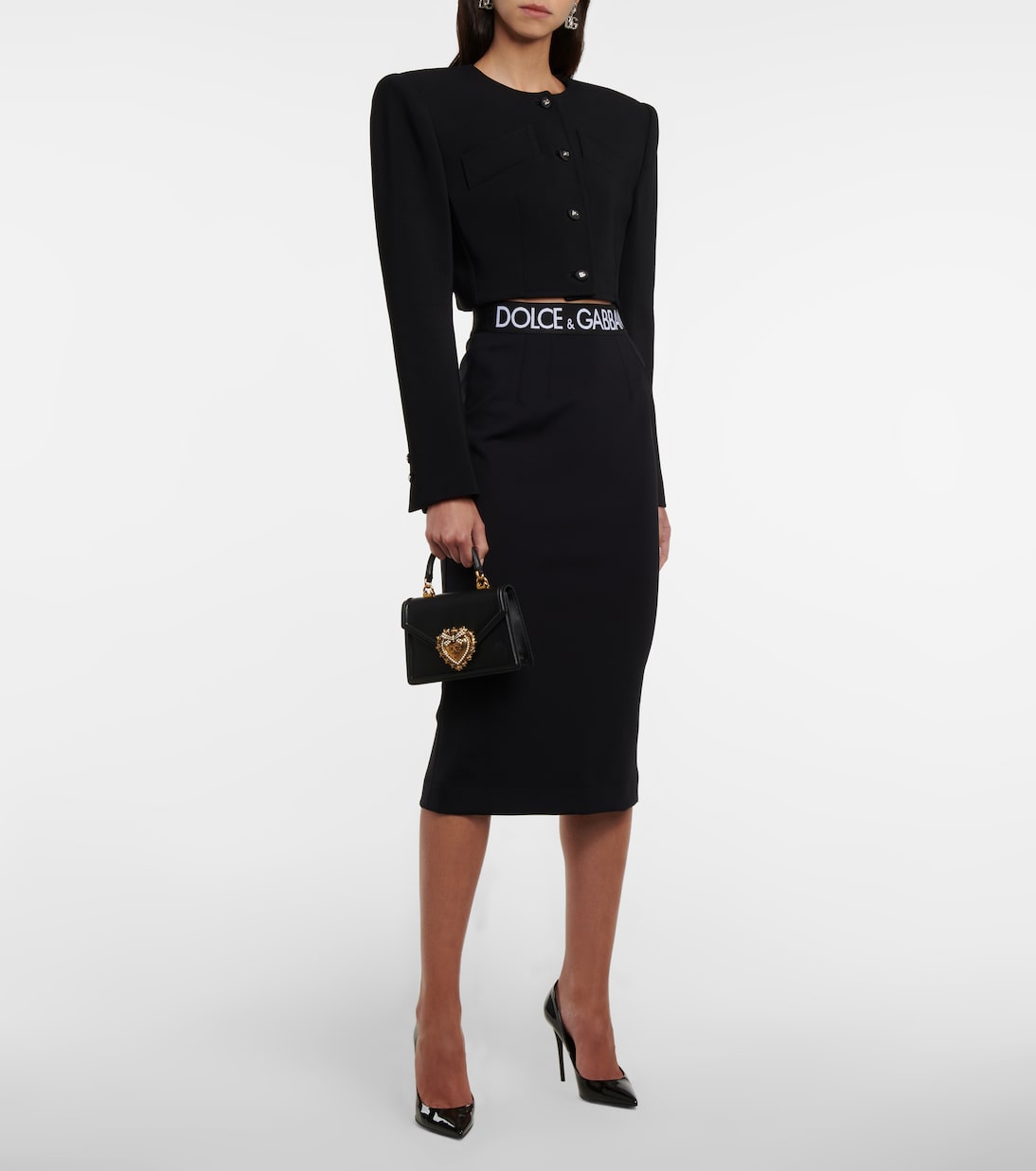 Falda midi con logo | Dolce&Gabbana
