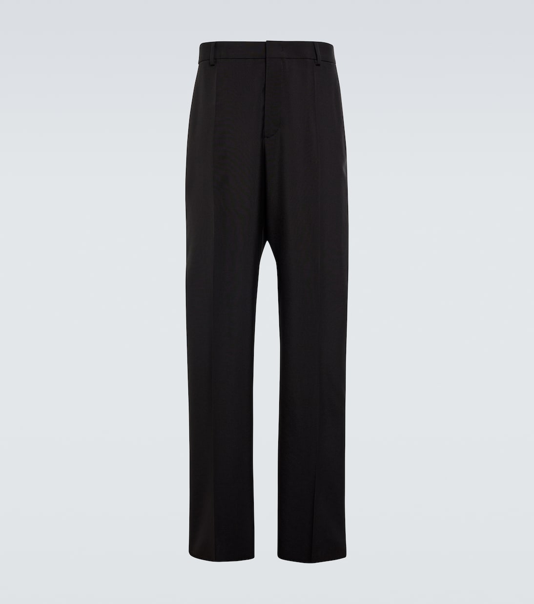 Pantalon droit à taille mi-haute en laine vierge | Valentino