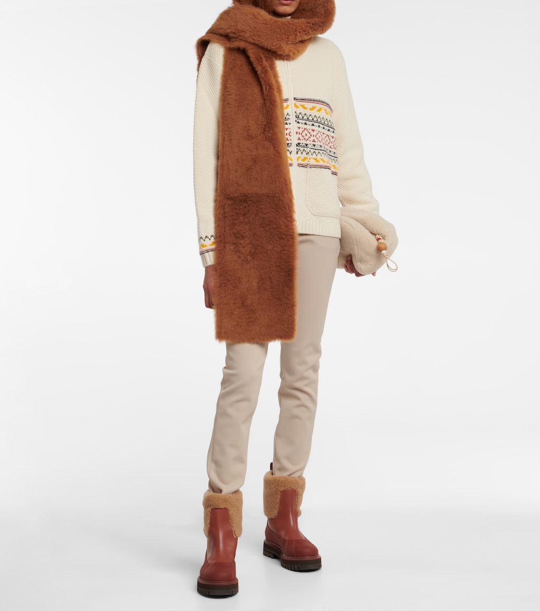 Sciarpa in shearling con cappuccio | Loro Piana