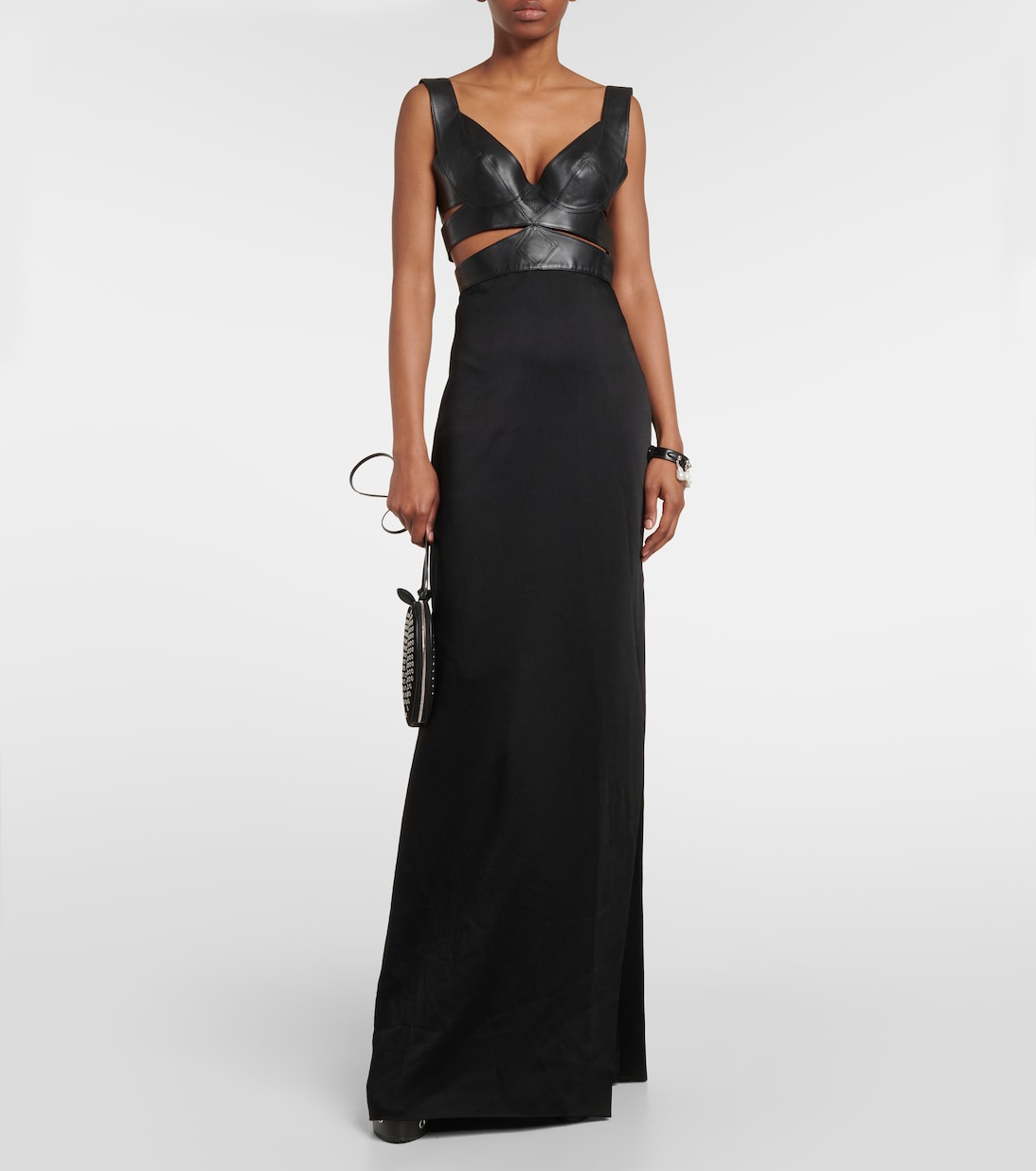 Robe mit Leder | Alaïa