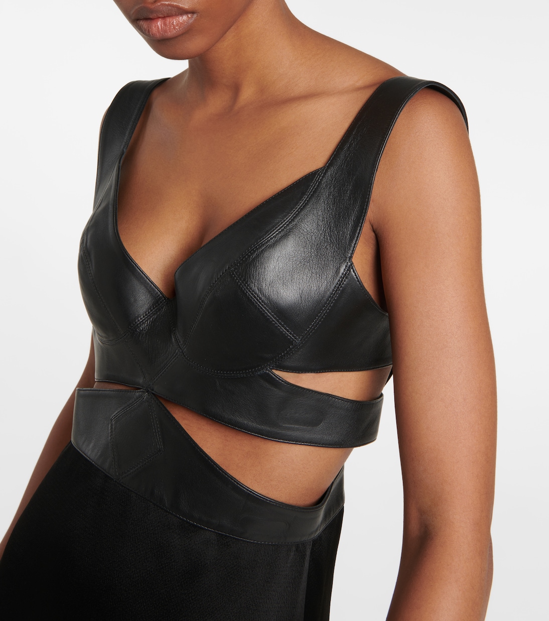 Robe mit Leder | Alaïa