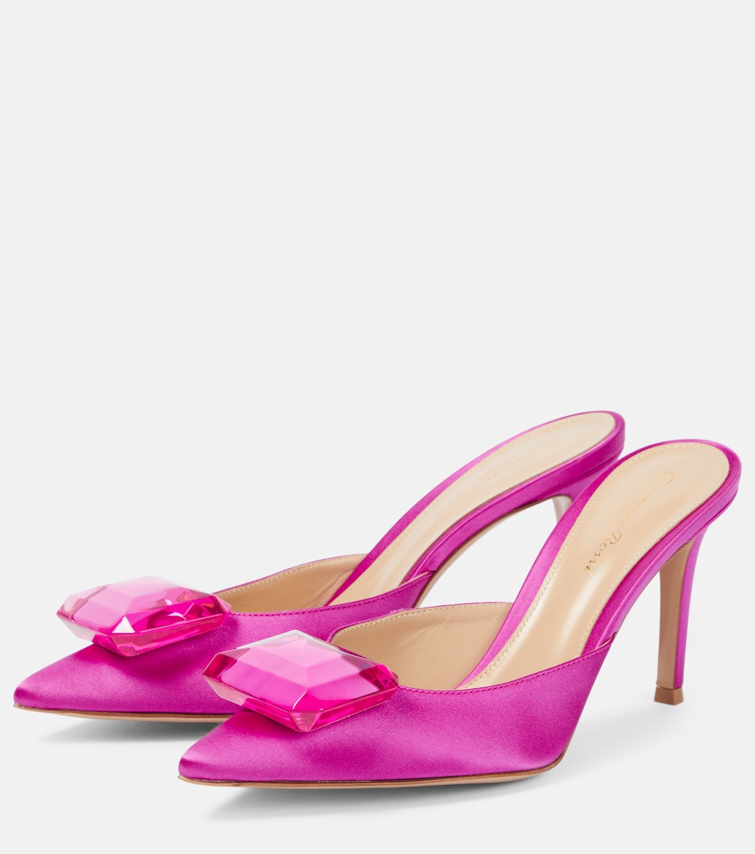 Verzierte Mules Jaipur 85 aus Satin | Gianvito Rossi