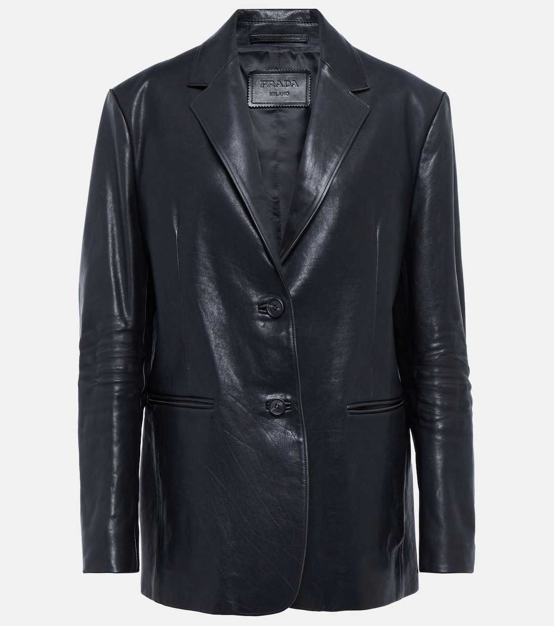 Leather jacket in black Prada Mytheresa