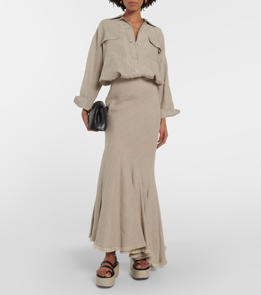 Sandali Biarritz in pelle con platform | Max Mara