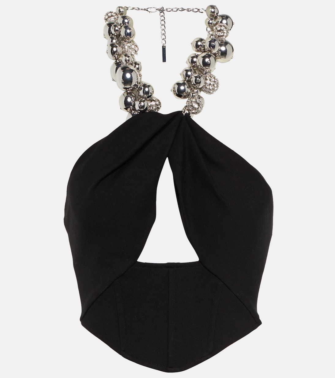 Embellished ponte jersey crop top | Area